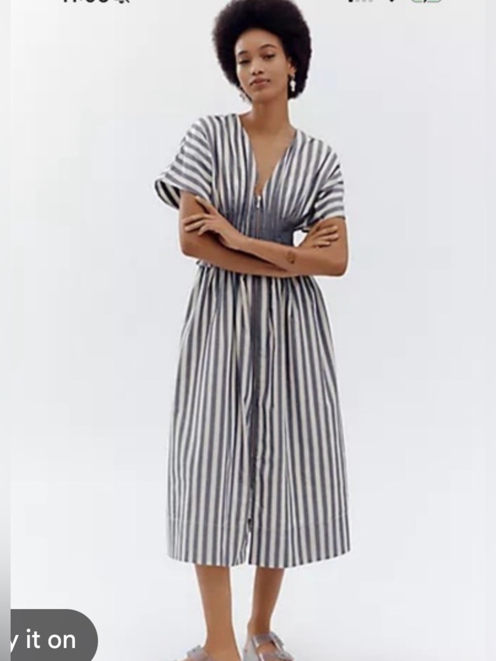 Anthropologie V Neck Zip Front Midi Dress NWT!